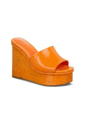 INC Womens Orange Platform Cork Heel Melinaa Wedge Heeled Sandal Size 10 M